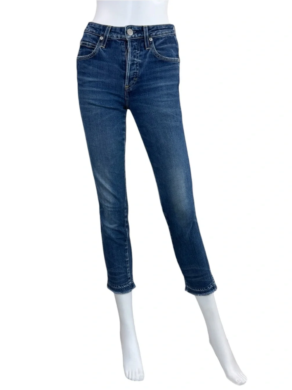 AMO True Blue Babe Cropped Skinny Jeans Size 26 E0963